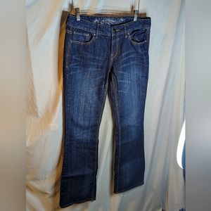 Express Jeans ladies dark wash blue boot cut size 28 in.
